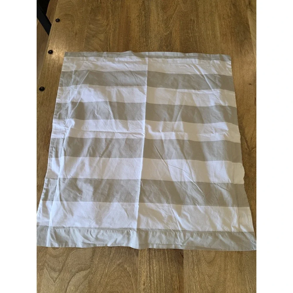Pottery Barn Euro Sham Cover Egyptian Cotton Tan White Stripe